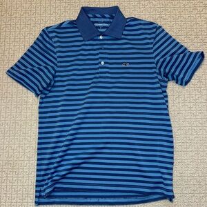 Vineyard Vines Blue Striped Performance Polo Shirt